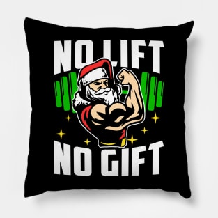 No Lift No Gift Ugly Christmas Sweater Gym Coach Santa Claus Pillow