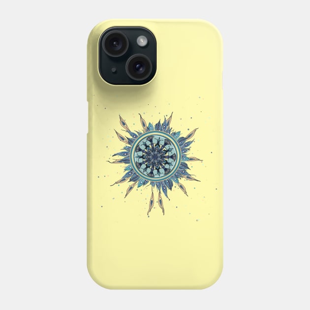 Abstract Peacock Mandala Art Tee Phone Case by DISmithArt