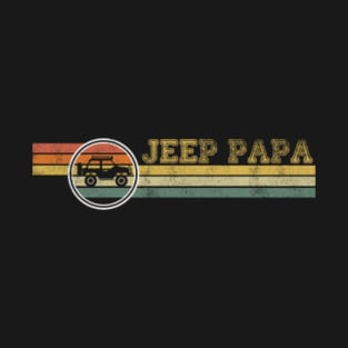 Jeep Papa Jeep Dad Vintage Jeep Retro Jeep Sunset Jeep Jeeps Lover Jeep men T-Shirt