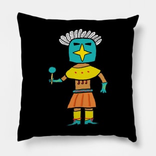 Hopi Doll Blue Star Kachina Pillow