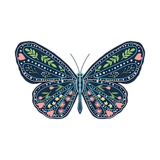 Folk Art Butterfly by MarcyBrennanArt T-Shirt