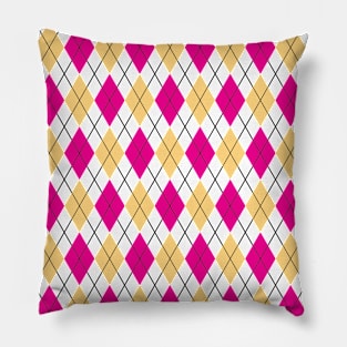 Pink and Yellow Argyle Pillow