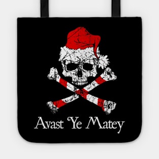 Avast Ye Matey Pirate Christmas Skull Tote