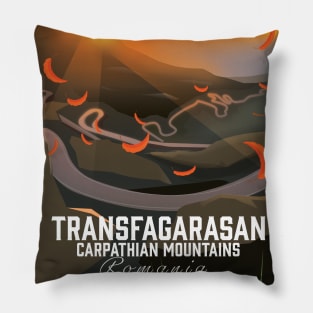 Transfagarasan Romania Travel poster Pillow