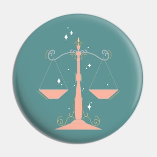 Libra Scales (Teal) Pin