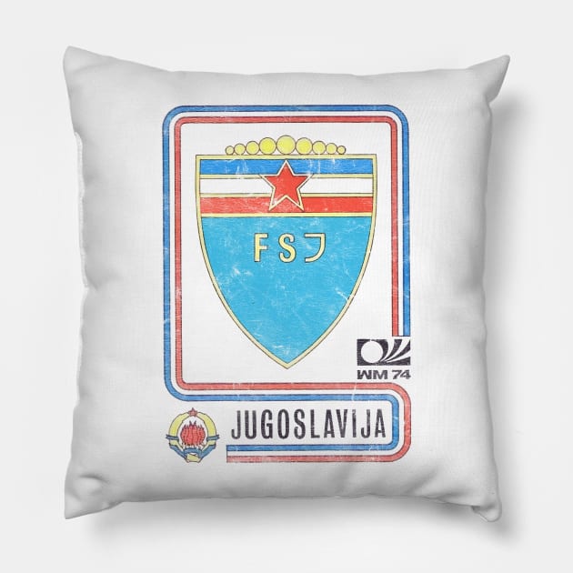 Yugoslavia / Vintage 70s Football Fan Pillow by DankFutura