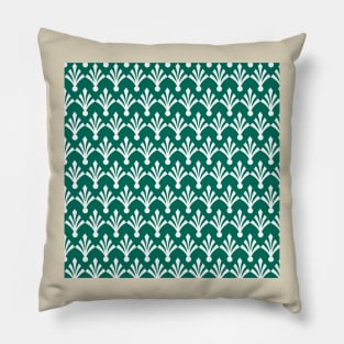 Green diamond shaped motif pattern Pillow