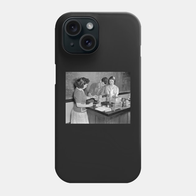 Chemistry Class, 1943. Vintage Photo Phone Case by historyphoto