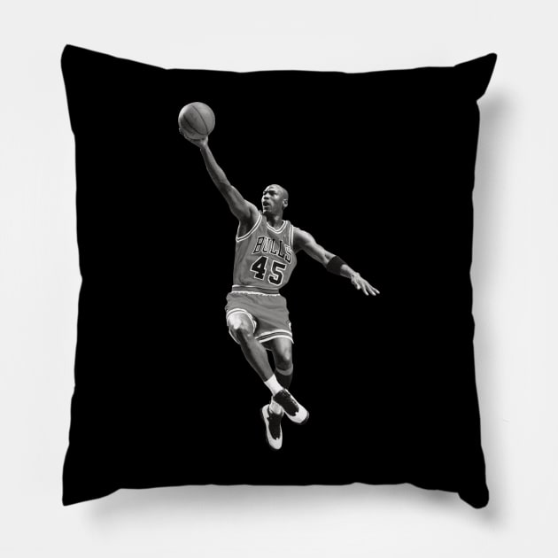 Michael Jordan B/W Pillow by Trukoleng