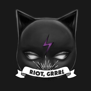 Riot grrl black cat mask T-Shirt