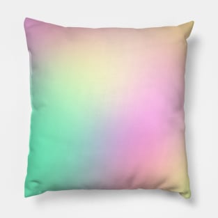 Rainbow Colors Abstract Blurry Gradient Ombre Soft Tie Dye Look Pillow