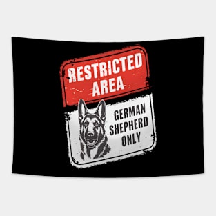 German Shepherd Only Love Distressed Graphic Warning Sign Tapestry