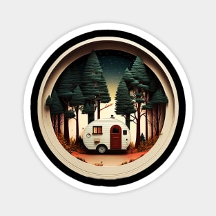 Camping Adventure in the Forest, Night Sky Magnet