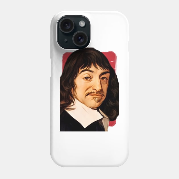 French Philosopher René Descartes illustration Phone Case by Litstoy 