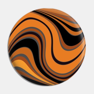 Orange and Black Swirled Pin