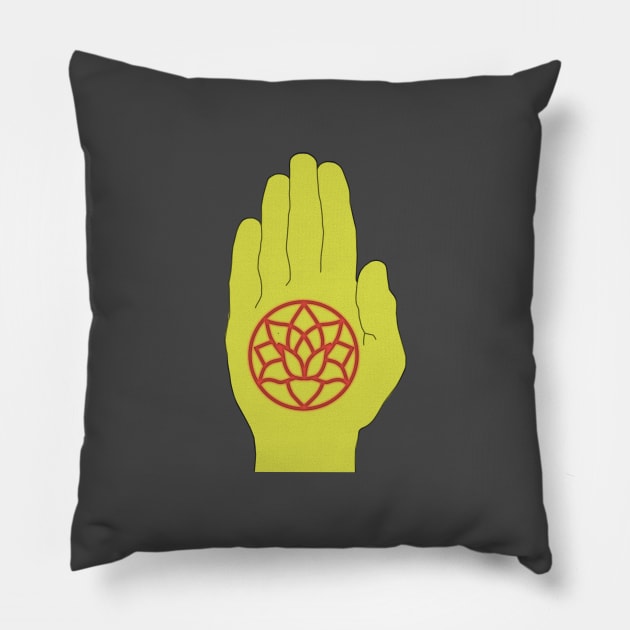 Seis Manos - Demonic Power Symbol Pillow by MindGlowArt