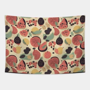 Colorful Fruit Motif in Seamless Pattern V7 Tapestry