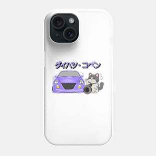 Lilac Daihatsu Copen & Maneki-Neko Phone Case