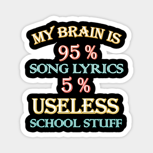 My Brain is 95 % Song  Lyrics 5 % Useless School Stuff Magnet