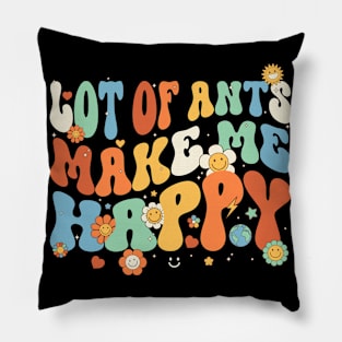 Ants Make Me Happy Groovy Retro Vintage Style Pillow