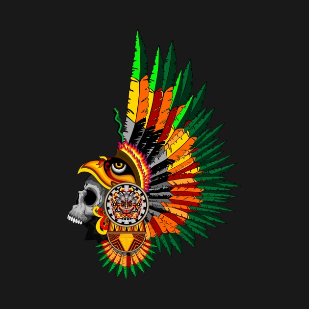 Aztec Eagle Warrior Skull Mask by BluedarkArt