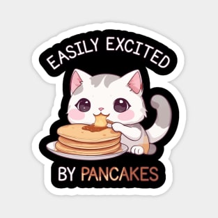 Easily Excited by Pancakes - Cute Kawaii Cat Magnet