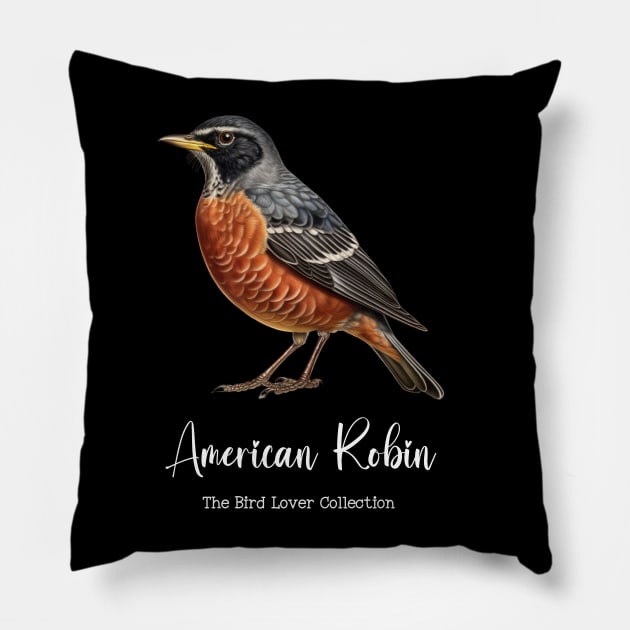 American Robin - The Bird Lover Collection Pillow by goodoldvintage