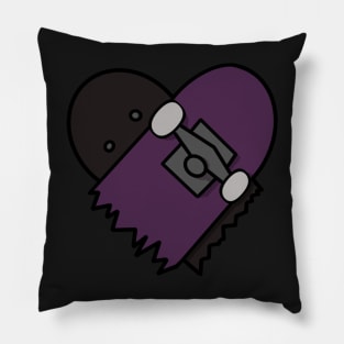 Broken skateboard heart Pillow