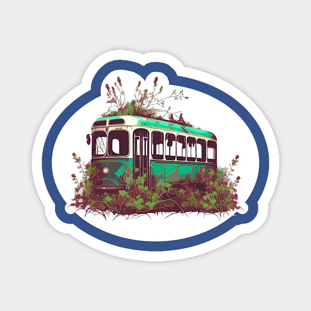 Tram in weed Magnet by AriadnaDeRaadt