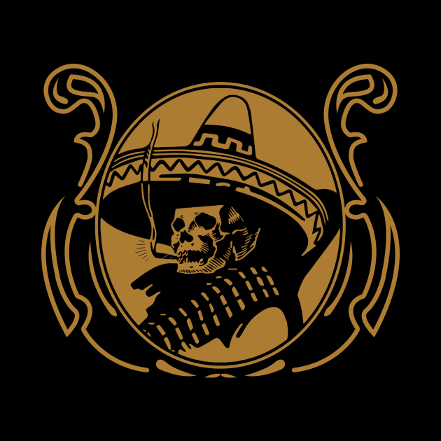 graphic sombrero coboy skull by jeffstore