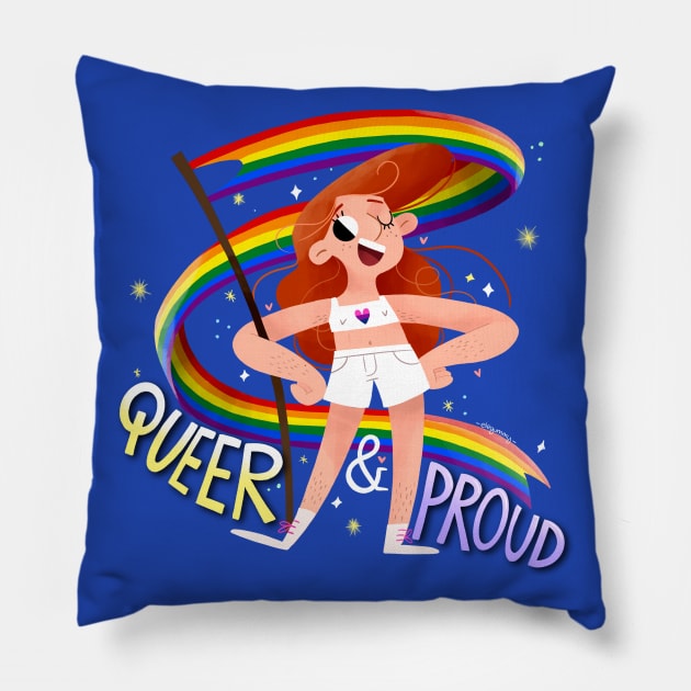 Queer & Proud. Bi heart Pillow by Gummy Illustrations