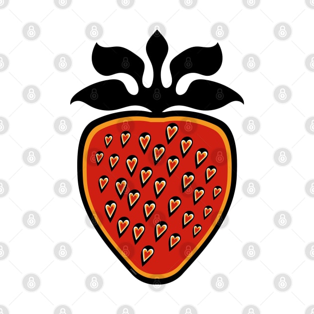 Single Strawberry Heart Berry Indigenous WAWEZHI CANADA by WAWEZHI