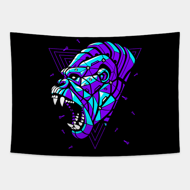 Cyber Gorilla Punk Tapestry by albertocubatas