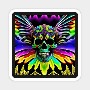 Skull Tie Dye Psychedelic Trippy Festival Hippie Graffiti Biker Magnet