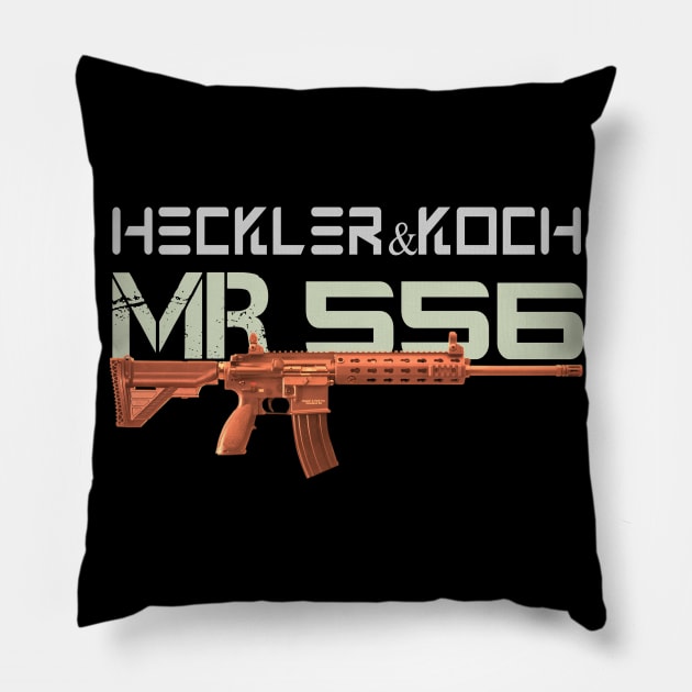 Assault Rifle HK MR556 Pillow by Aim For The Face