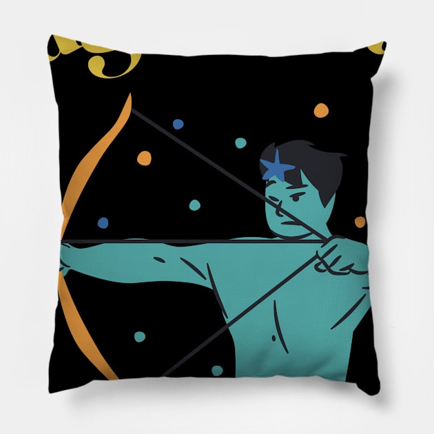 Sagittarius Zodiac Star Sign Astrology Pillow by Elysian Alcove