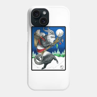 Ferret Krampus - Black Outlined Version Phone Case