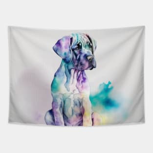 Great dane puppy in watercolour Tapestry