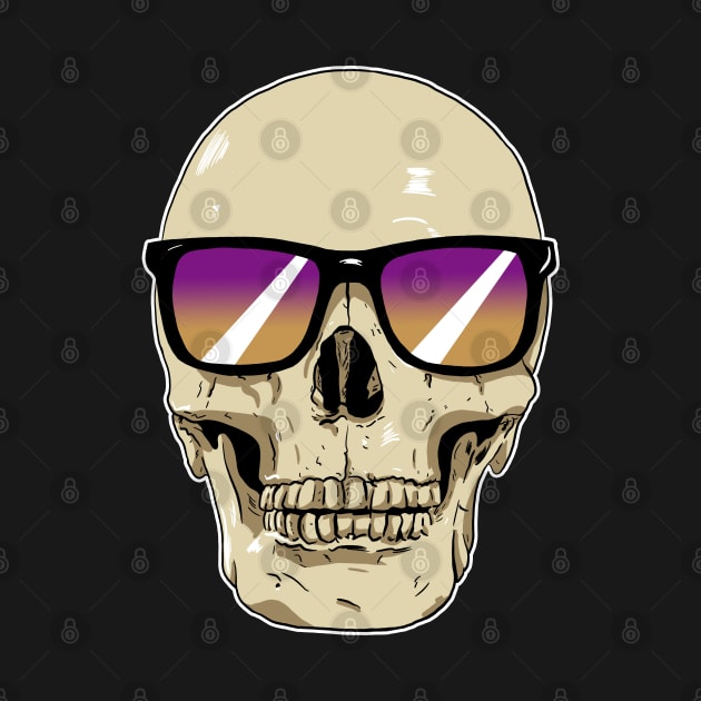 Skull Wearing Sunglasses Purple and Orange Lenses by Black Snow Comics