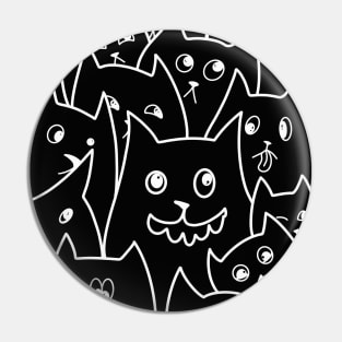 Cartoon Qute Cat Doodle / Cats illustration / Cat line art Pin