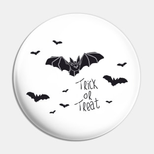 monochrome cute bat swarm silhouette for halloween celebration Pin