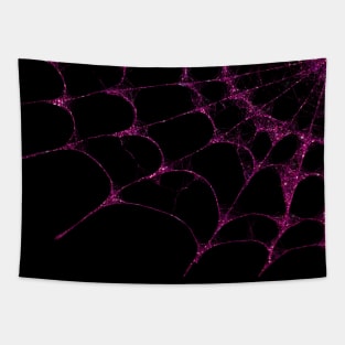 pink halloween glamour spiderweb gifts goth glam glitter Tapestry