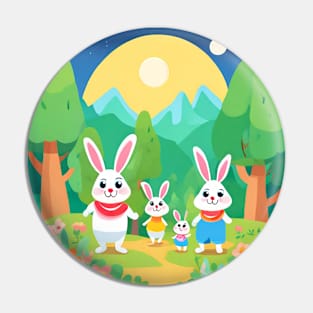 Midnight Bloom Bunnies Pin