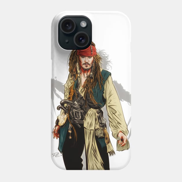 Johnny Depp - An illustration by Paul Cemmick Phone Case by PLAYDIGITAL2020