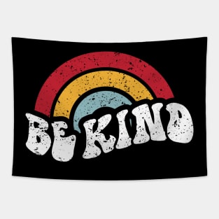 Be Kind Vintage Rainbow Peace Hippie Tapestry