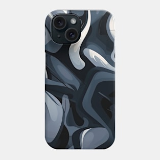 City Shadows: The Black & Grey Graffiti Whispers Phone Case