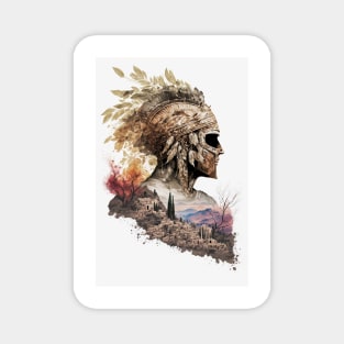 Greek Spartan Double Exposure Magnet