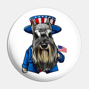 Fourth of July Miniature Schnauzer Pin