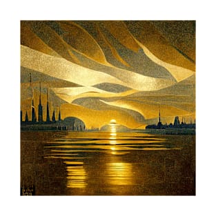 Art Deco Sunrise Cityscape T-Shirt