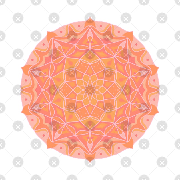 Beautiful Orange Color Mandala Design by vnteees1